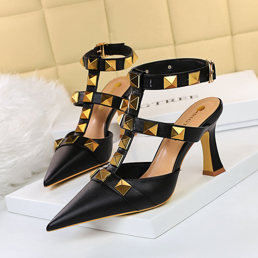 Women's Vintage Summer Stud Roman Style High Heels