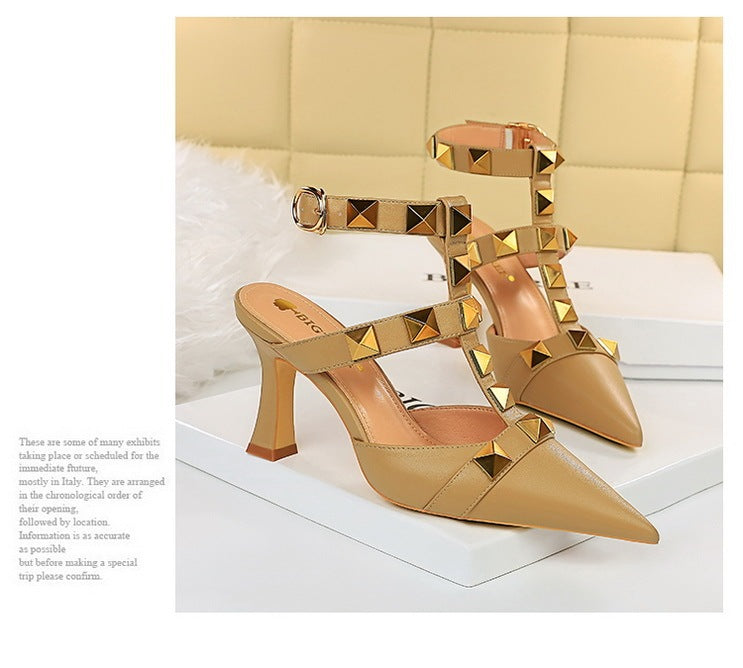 Women's Vintage Summer Stud Roman Style High Heels