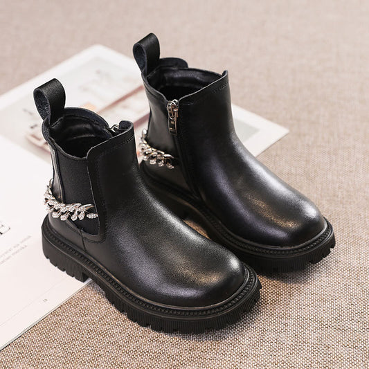 Botas de estilo británico para niñas, de moda y combinables