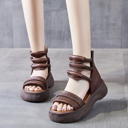 Women's Top Layer Cowhide Platform Sandals